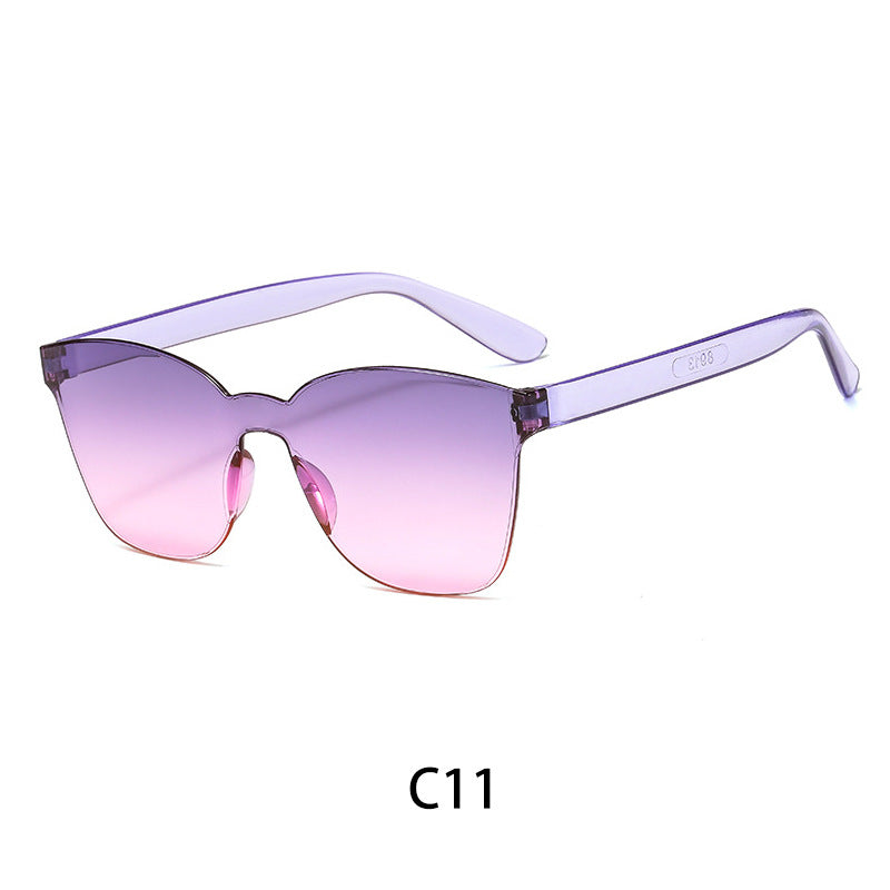 Wholesale PC Candy Color Adult All In One Rimless Sunglasses