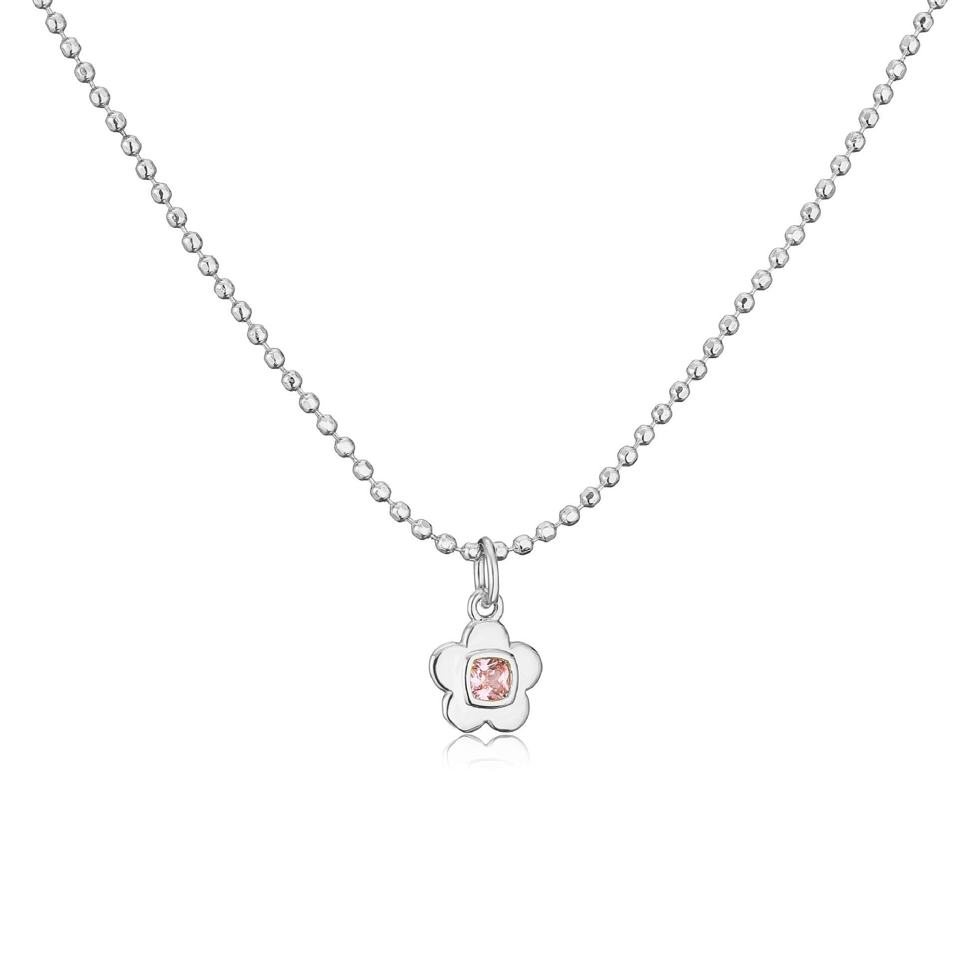 Wholesale Brass Plated 18K Gold Zircon Small Flower Creative Necklace