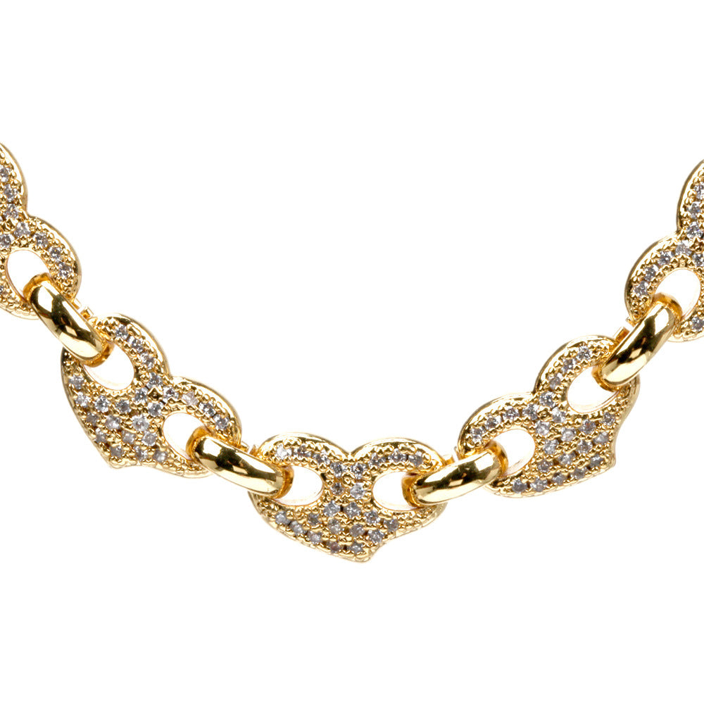 Collar de amor con diamantes de color con incrustaciones de mamá con letras de regalo para el día de la madre de cobre al por mayor