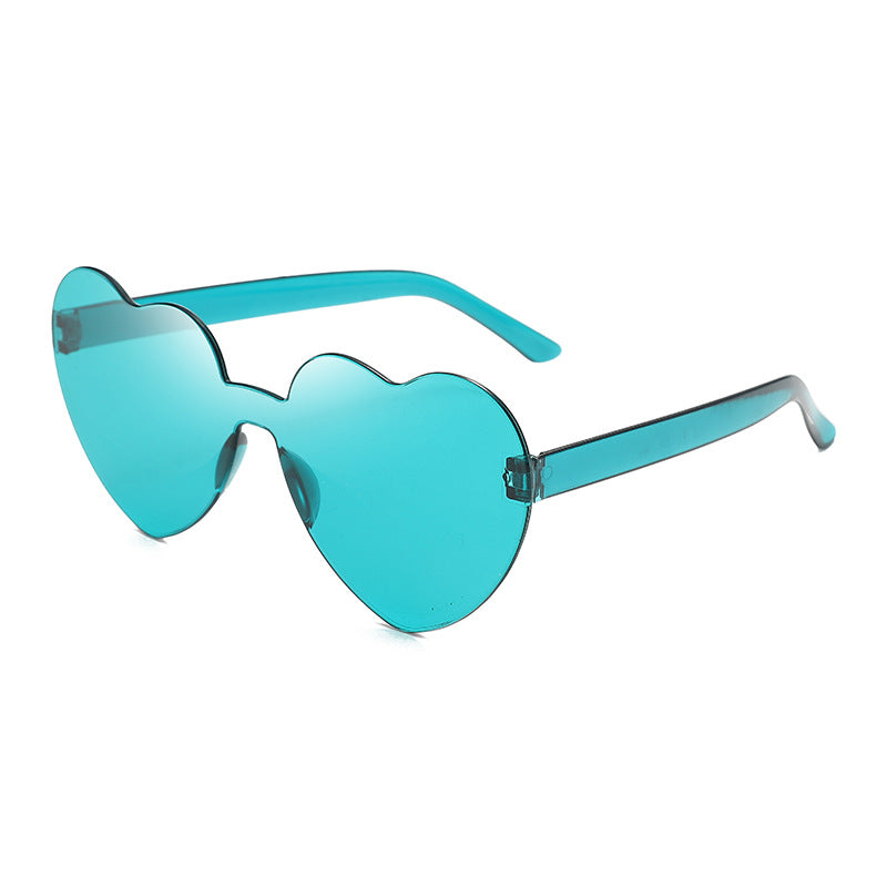 Venta al por mayor PC Frameless Peach Heart Gafas de sol