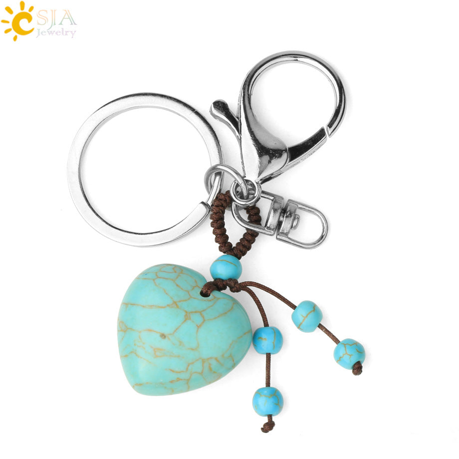 Wholesale Love Natural Crystal Keychain
