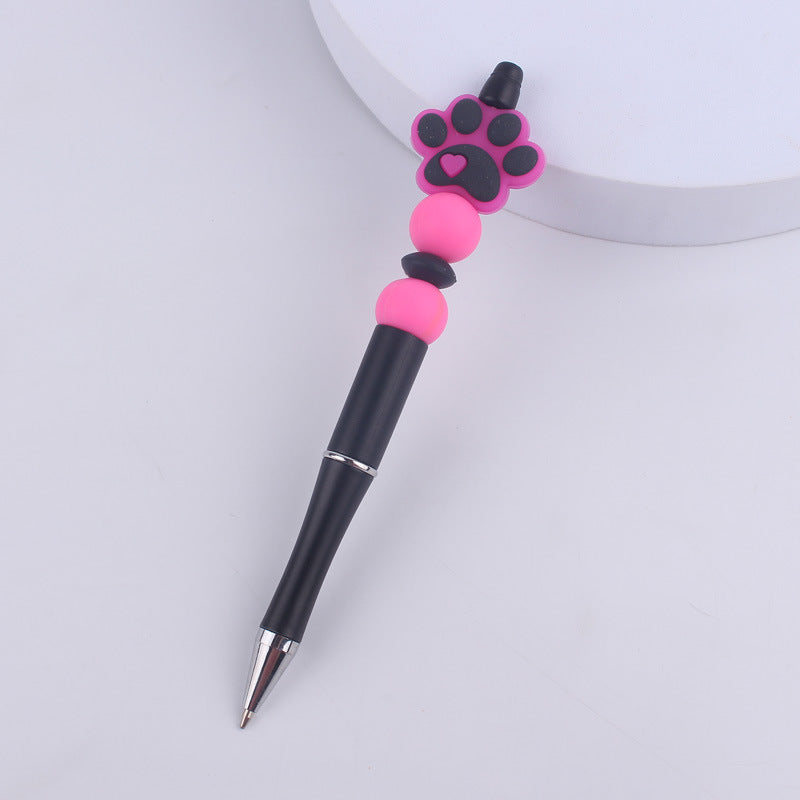 Wholesale Handmade Bead Pen Cartoon Dog Paw Silicone Ballpoint Pen