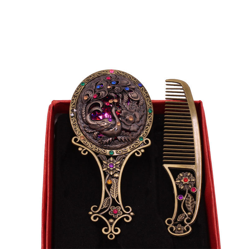Wholesale Vintage Cutout Bronze Comb Mirror Set