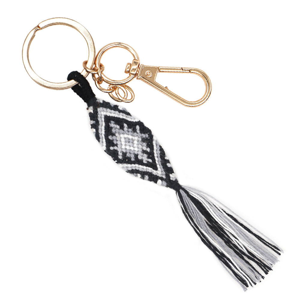 Wholesale Hand Woven Tassel Cotton Thread Keychain
