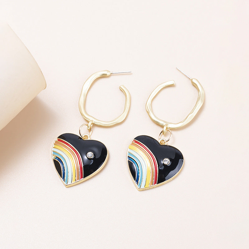 Wholesale Love Heart Acetate Board Earrings