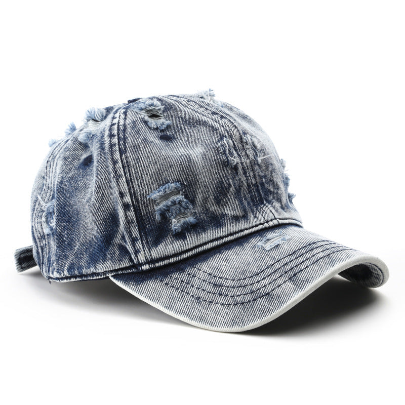 Wholesale Cotton Washed Distressed Denim Baseball Cap