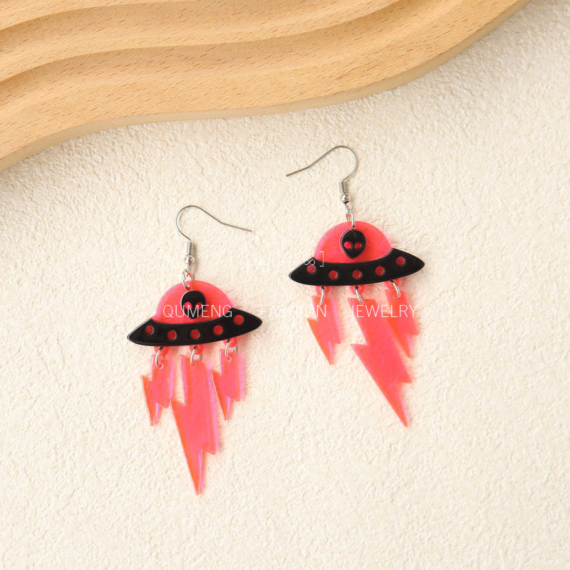 Wholesale Halloween UFO Alien Acrylic Earrings