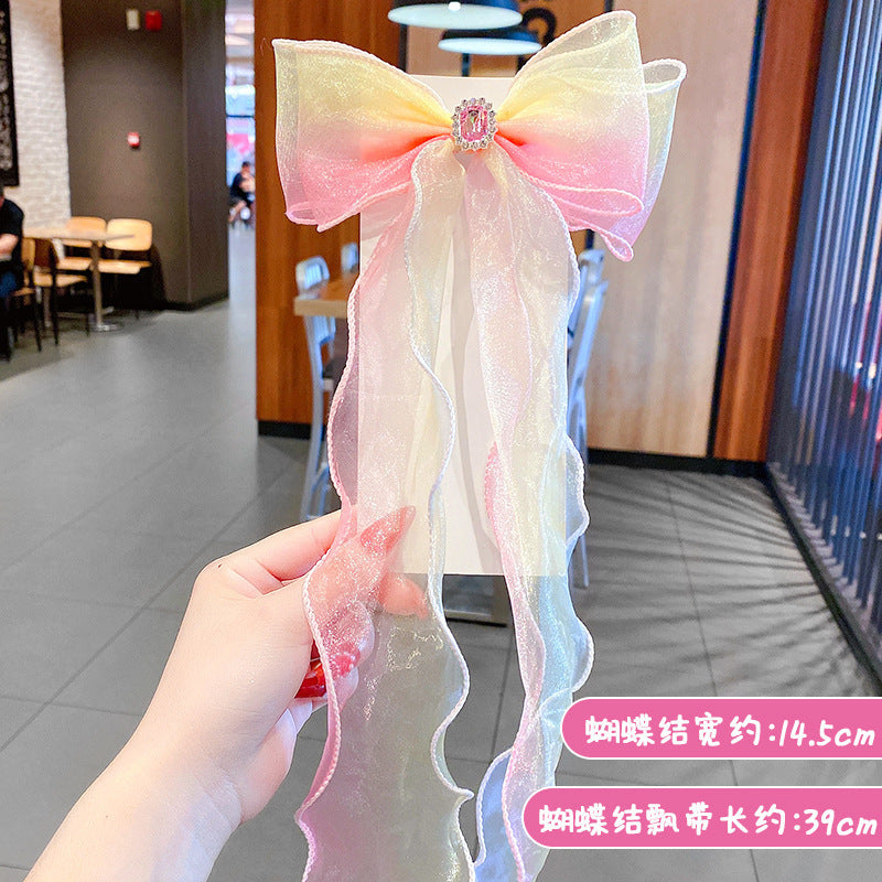 Wholesale Mesh Children Ribbon Bow Hair Clip