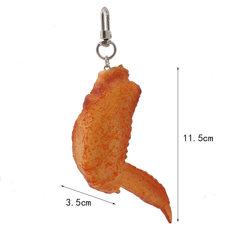 Wholesale PVC Simulation Orleans Grilled Wings Food Creative Keychain