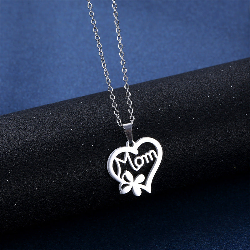 Wholesale Mother's Day Gift Love MOM Pendant Necklace Earrings Set