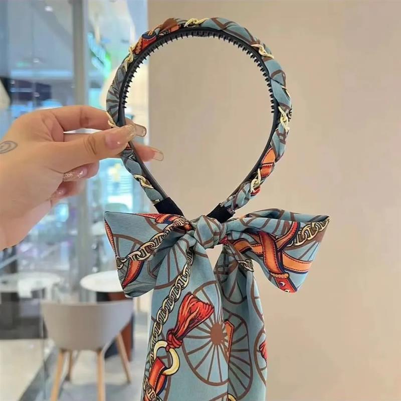 Wholesale Vintage Chain Satin Fabric Headband