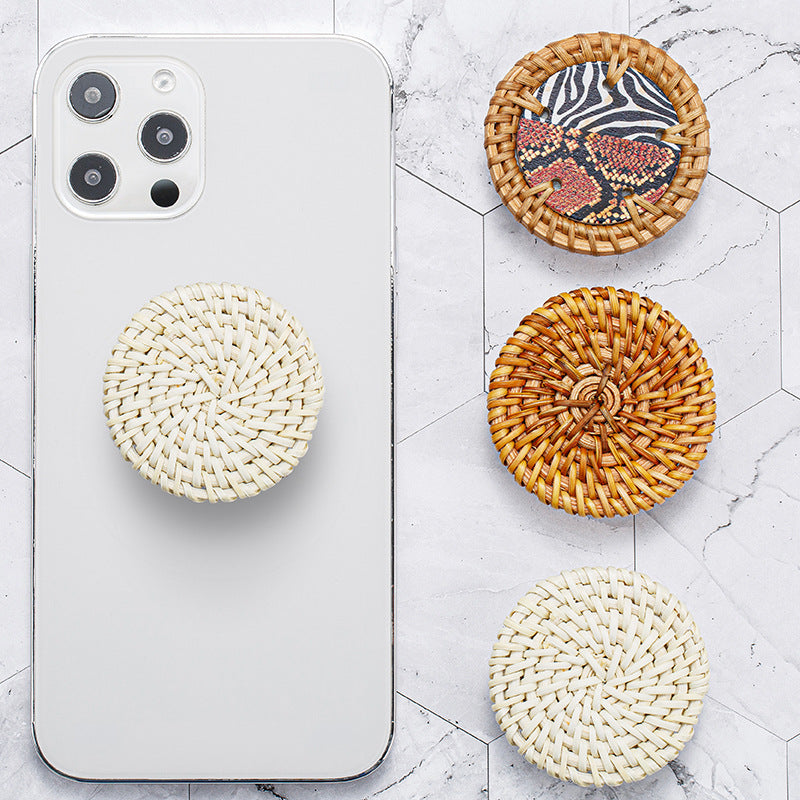 Wholesale Natural Rattan Woven Mobile Phone Holders