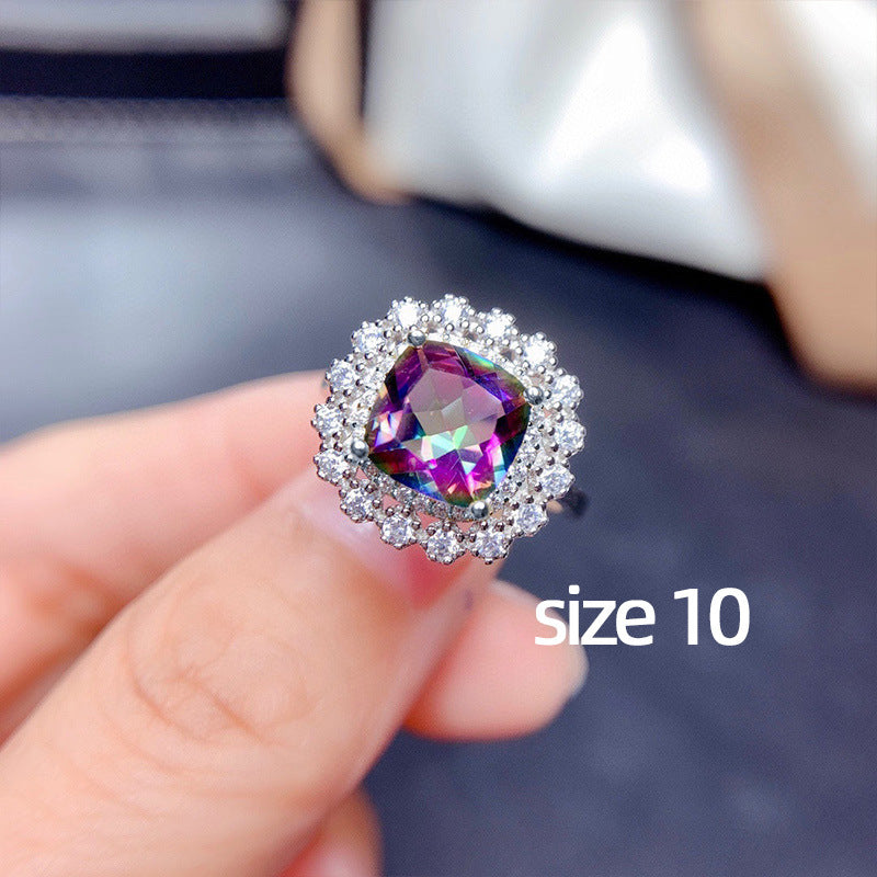 Wholesale Colorful Zircon Necklace Earrings Ring Set OLY-RS-Caoshi003