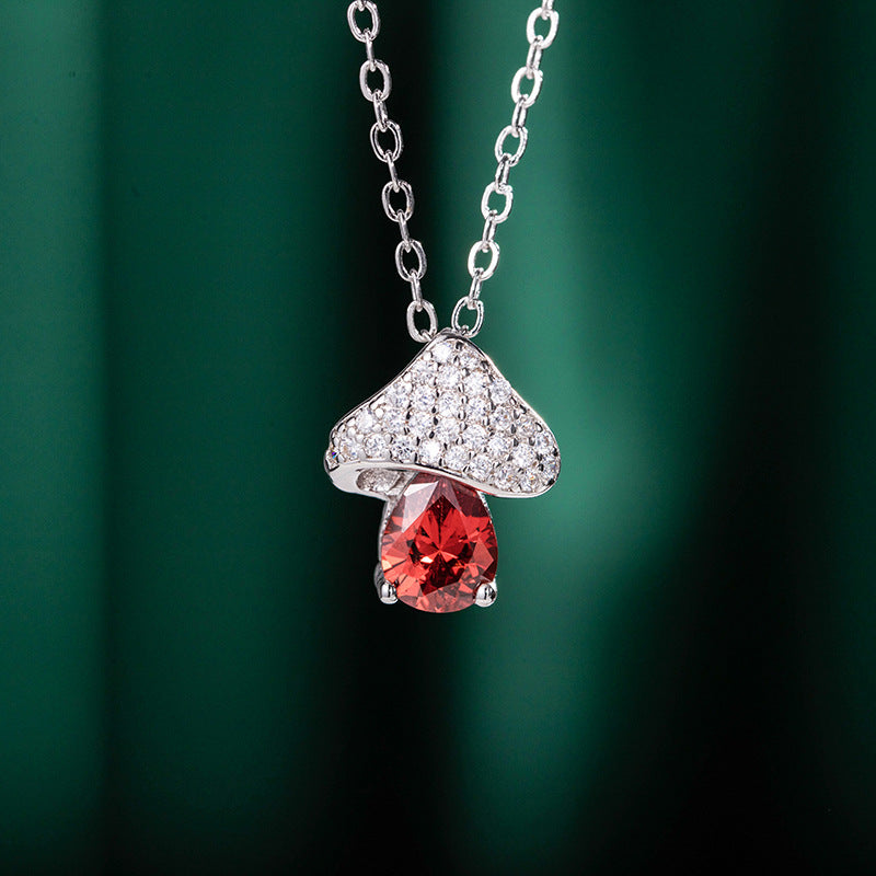 Wholesale Copper Mushroom Crystal Pendant Necklace