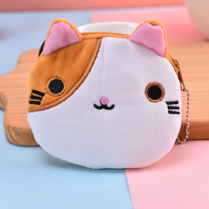 Venta al por mayor Mini monedero de peluche de gatito de dibujos animados