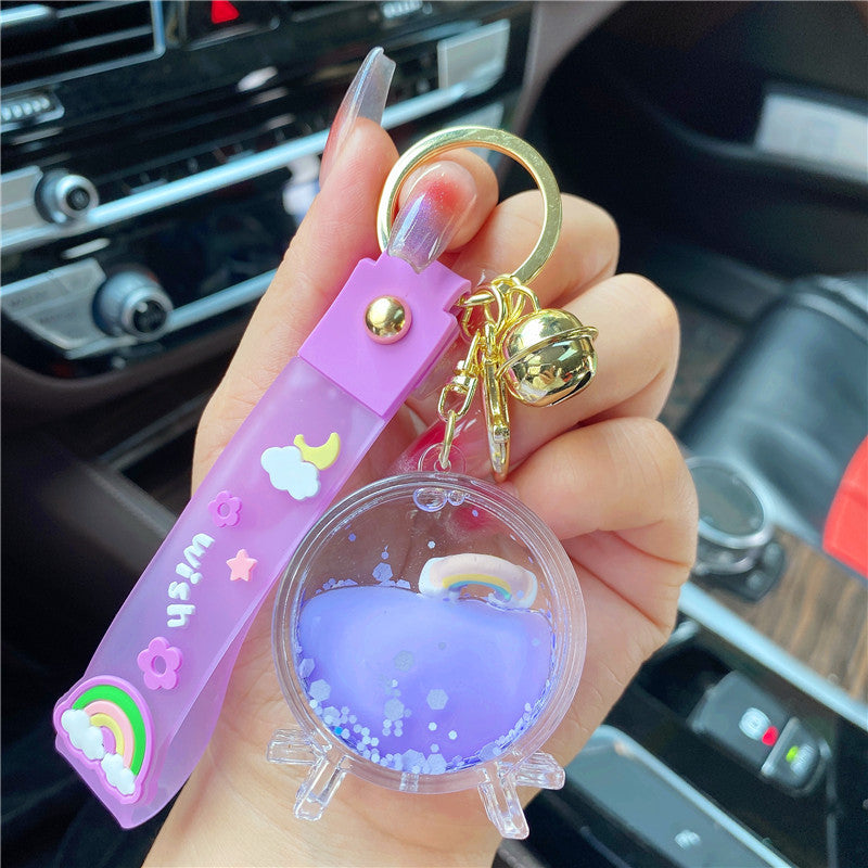 Llavero y llavero de botella de arco iris y botella de arco iris acrílico al por mayor