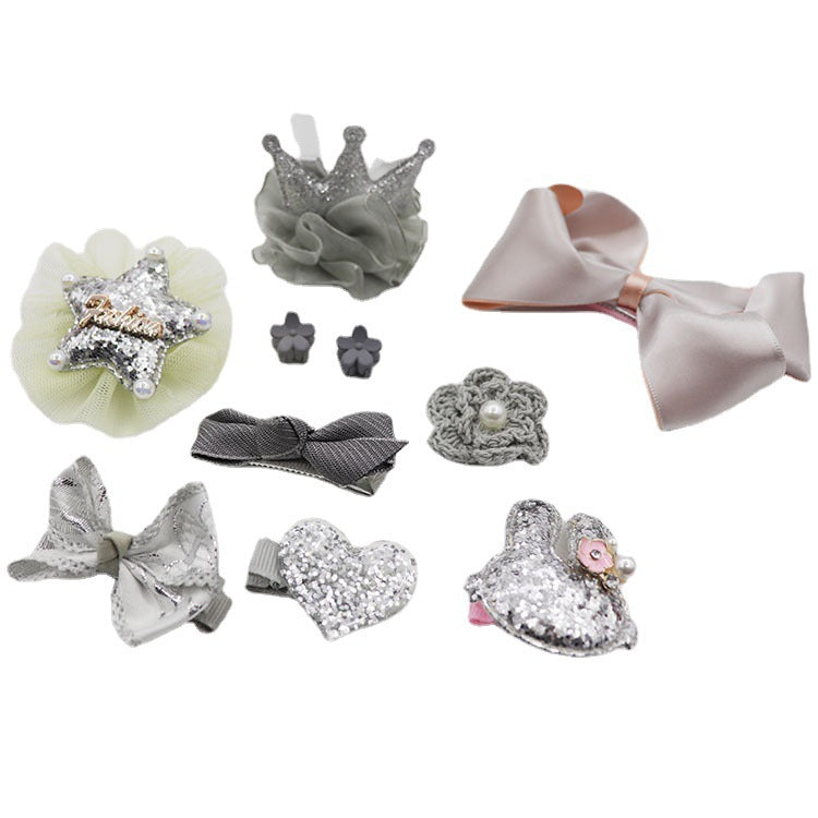 Wholesale Children's Gift Box Set of Ten Cloth Hair Clips