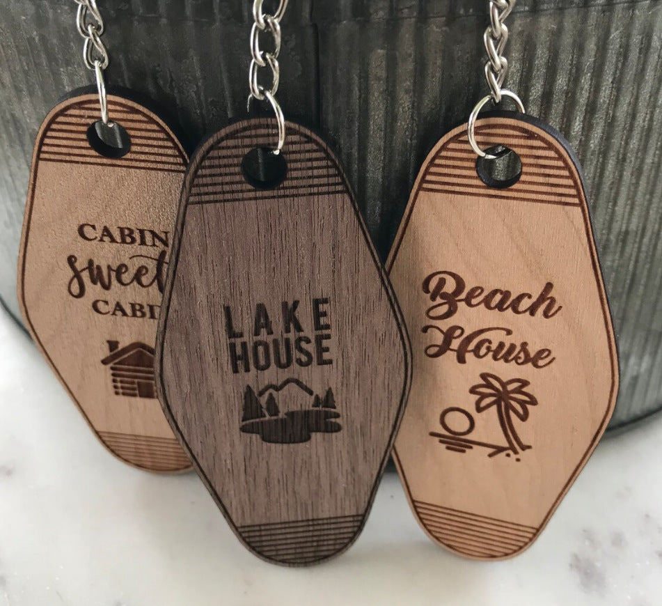 Wholesale Beech Blank Key Chains