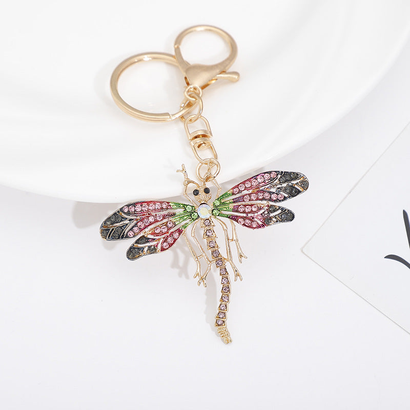 Wholesale Zinc Alloy Diamond Dragonfly Keychain
