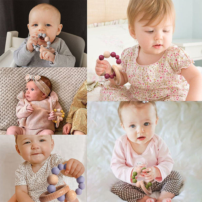 Wholesale Beech Wood Silicone Baby Molar Stick