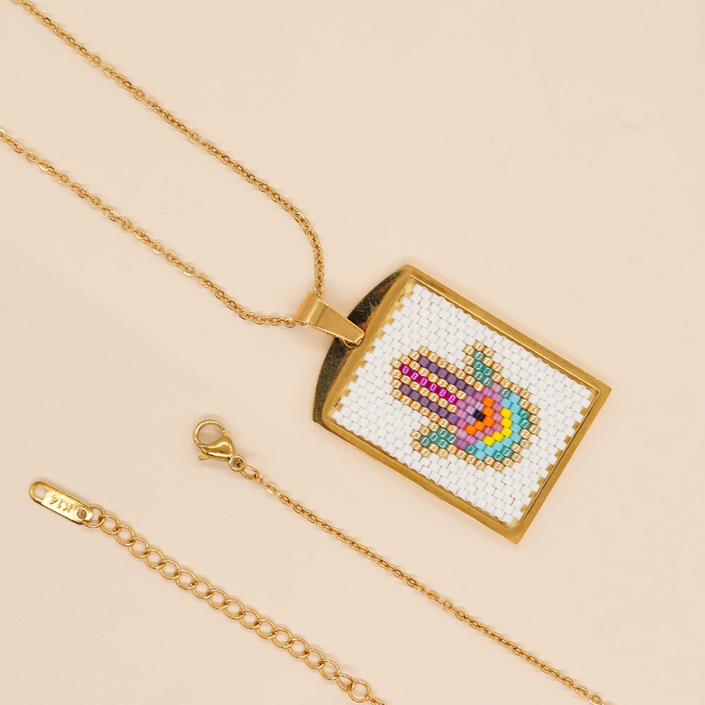 Collar De Acero Inoxidable Palm Eye Heart al por mayor