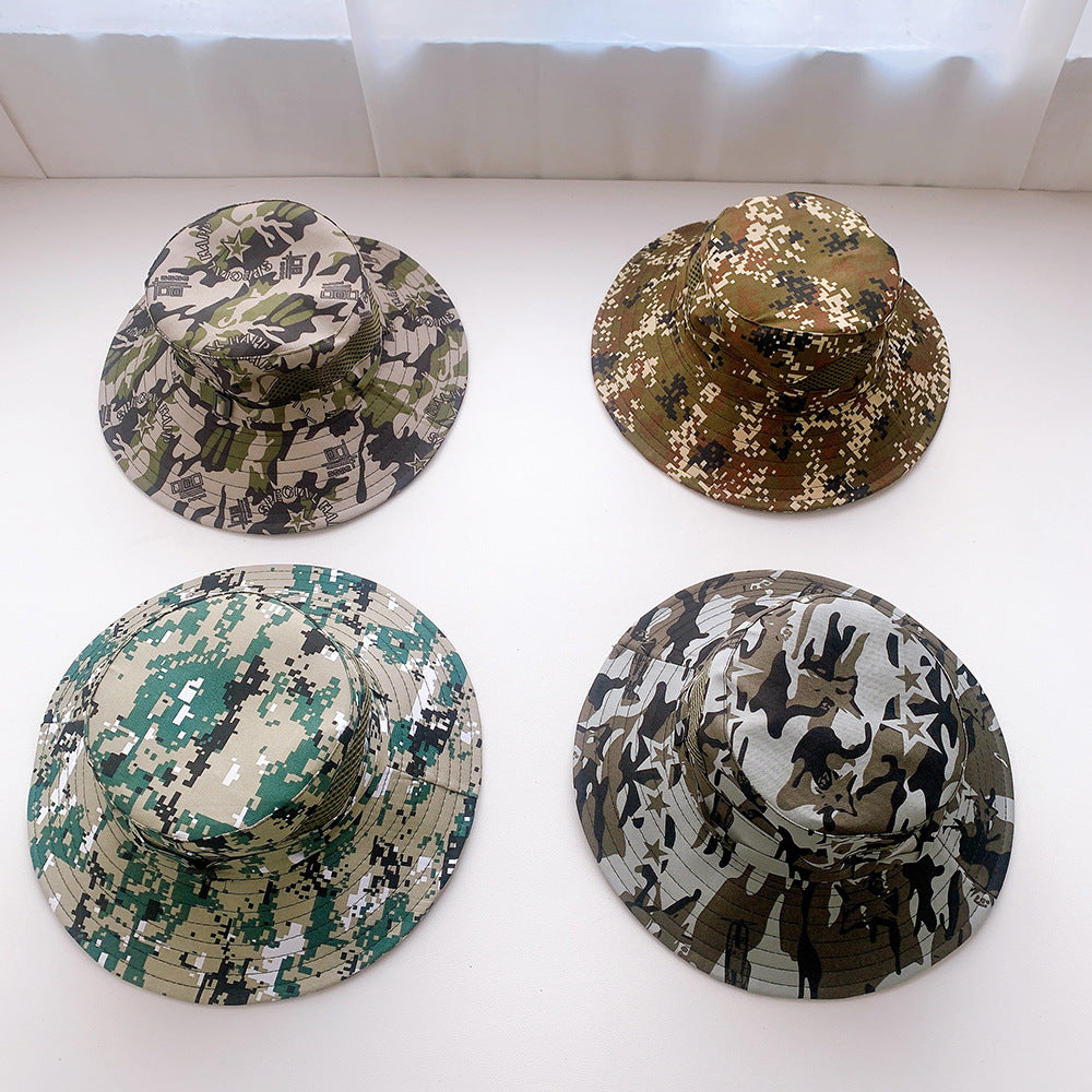 Wholesale Cotton Kids Sunshade Camouflage Bucket Hat