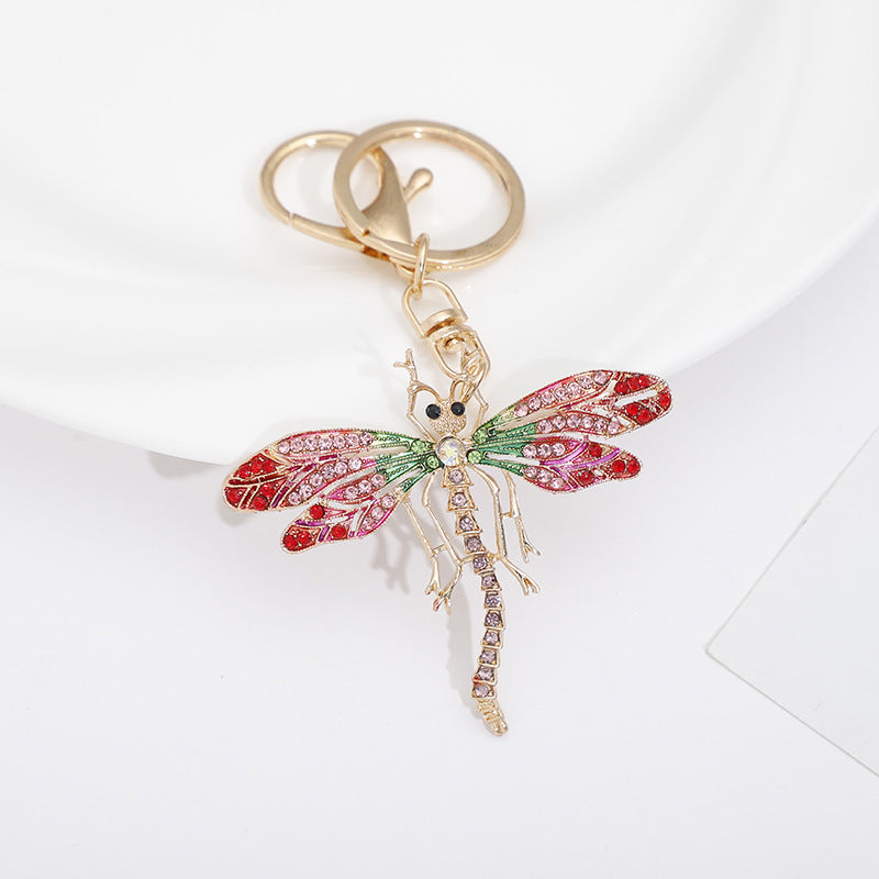 Wholesale Zinc Alloy Diamond Dragonfly Keychain