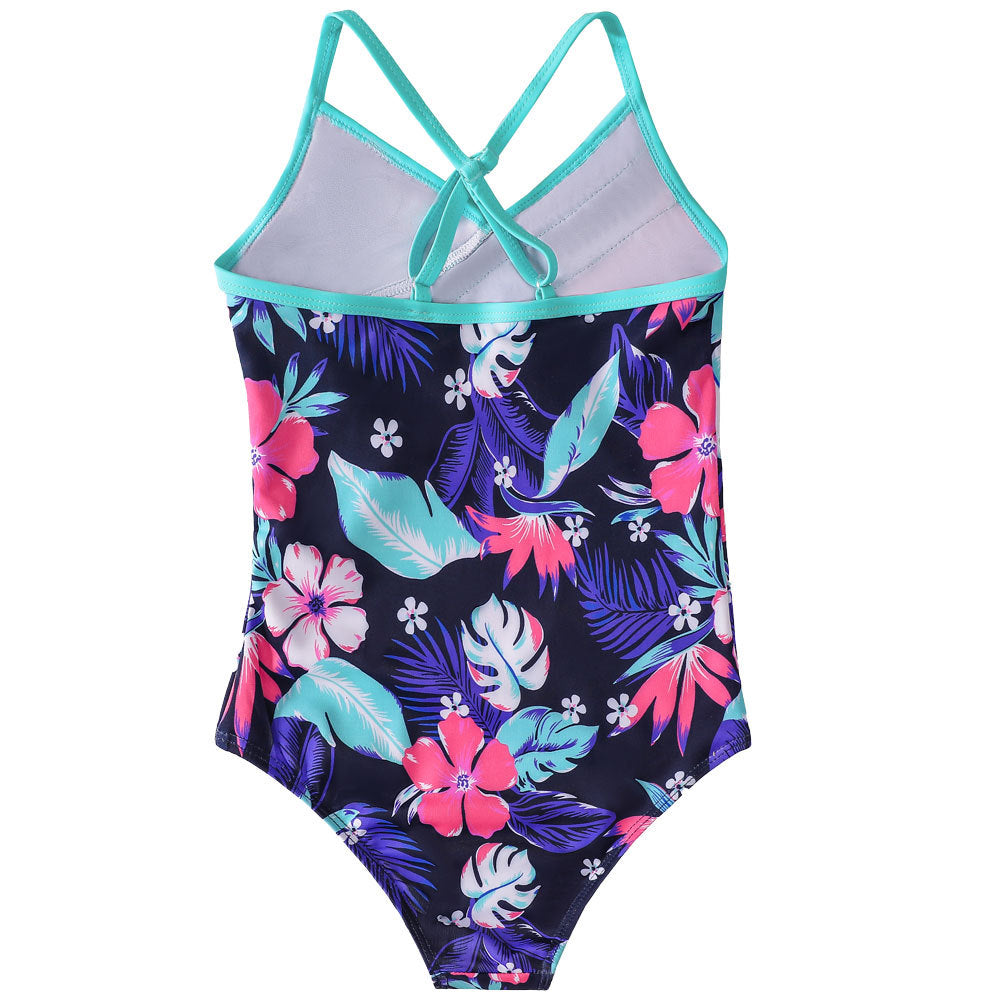 Wholesale Girls Ruffled One Piece Polyester Swimwear