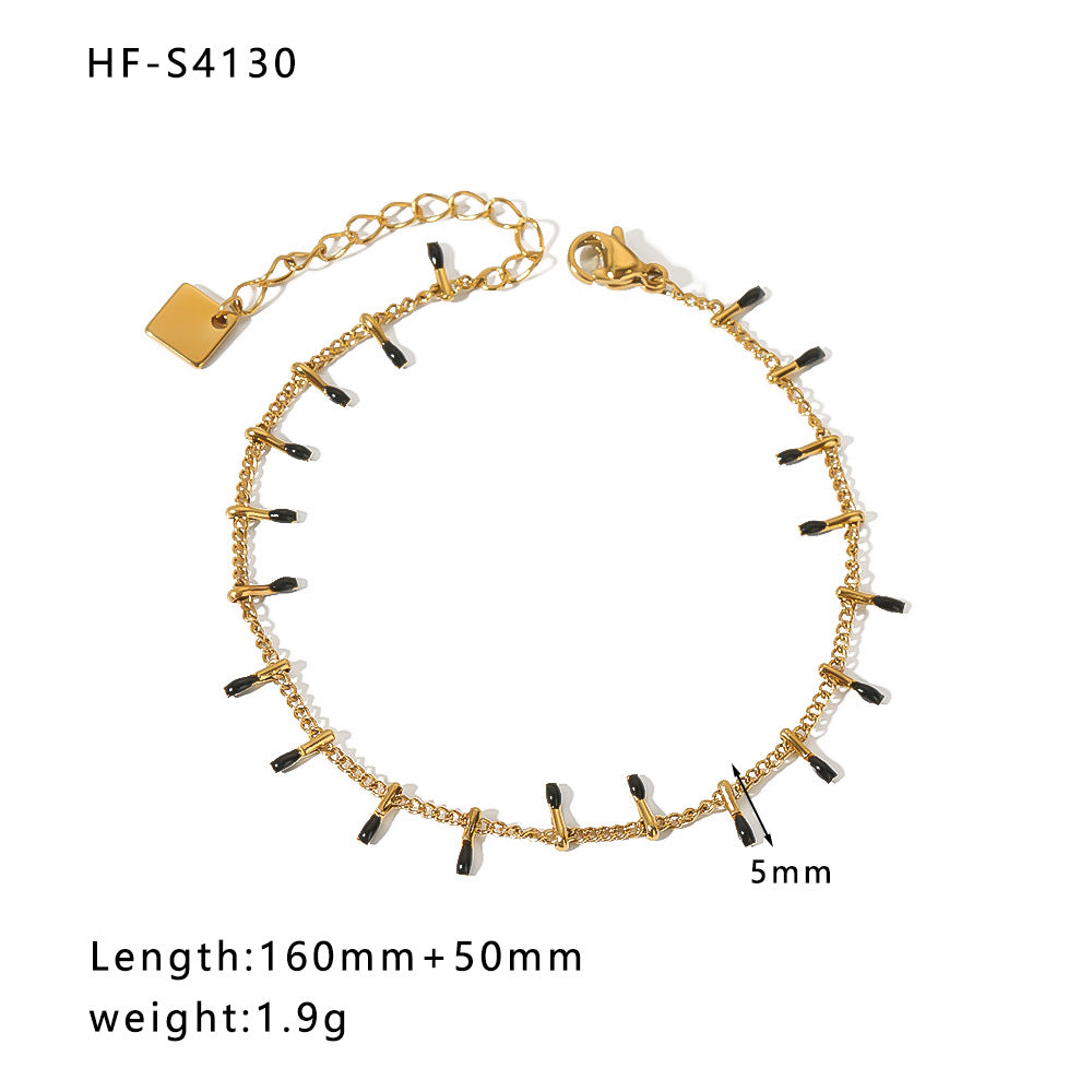 Wholesale Vintage Round Butterfly Natural Stone Zircon Pearl Stainless Steel Bracelet