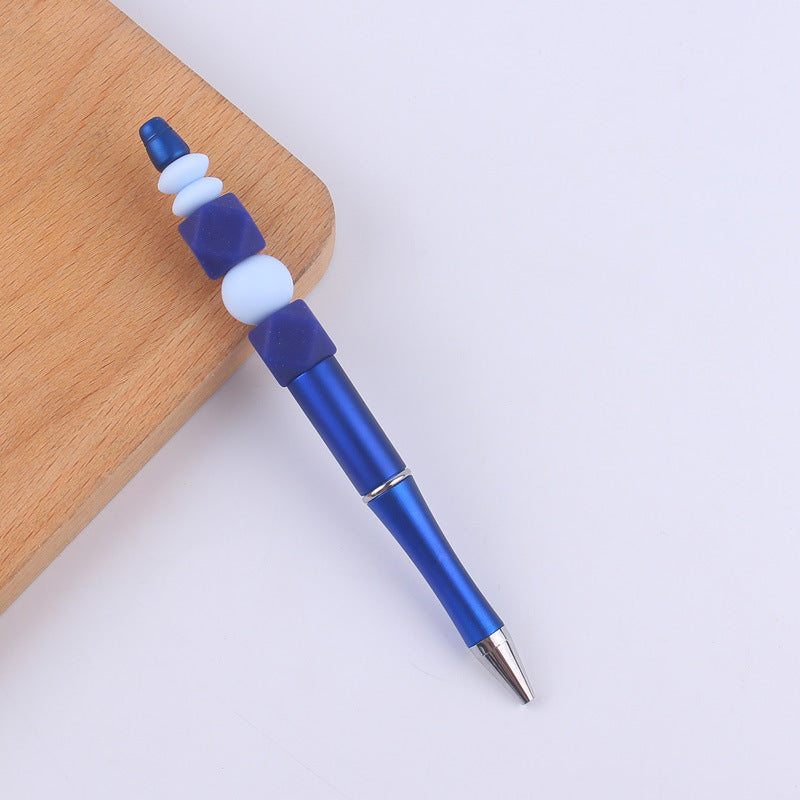Wholesale Beadable Pens Handmade Colorful Silicone Beaded Ballpoint Pen