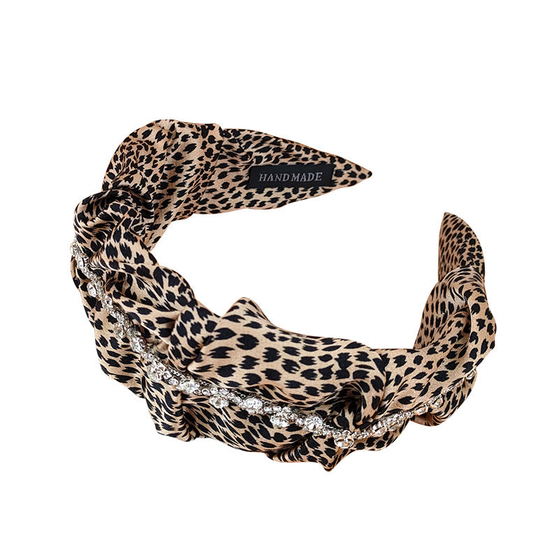 Venta al por mayor Diadema De Diamantes De Imitación De Cadena De Leopardo