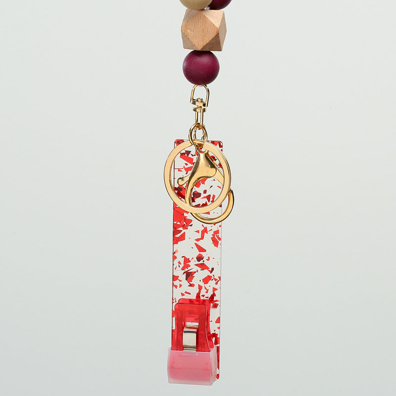 Wholesale ATM Card Reader Colorful Silicone Beaded Wrist Keychain