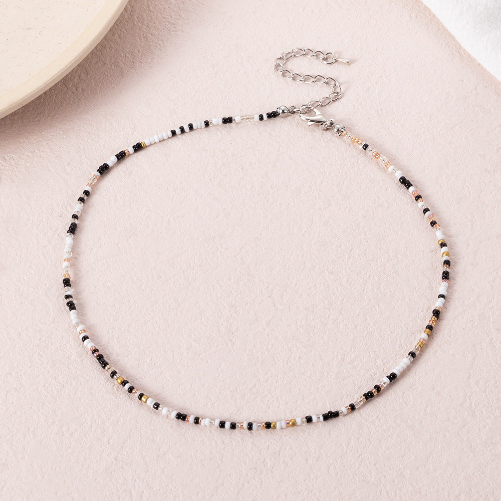 Wholesale Bohemian Transparent Rice Beads Necklaces