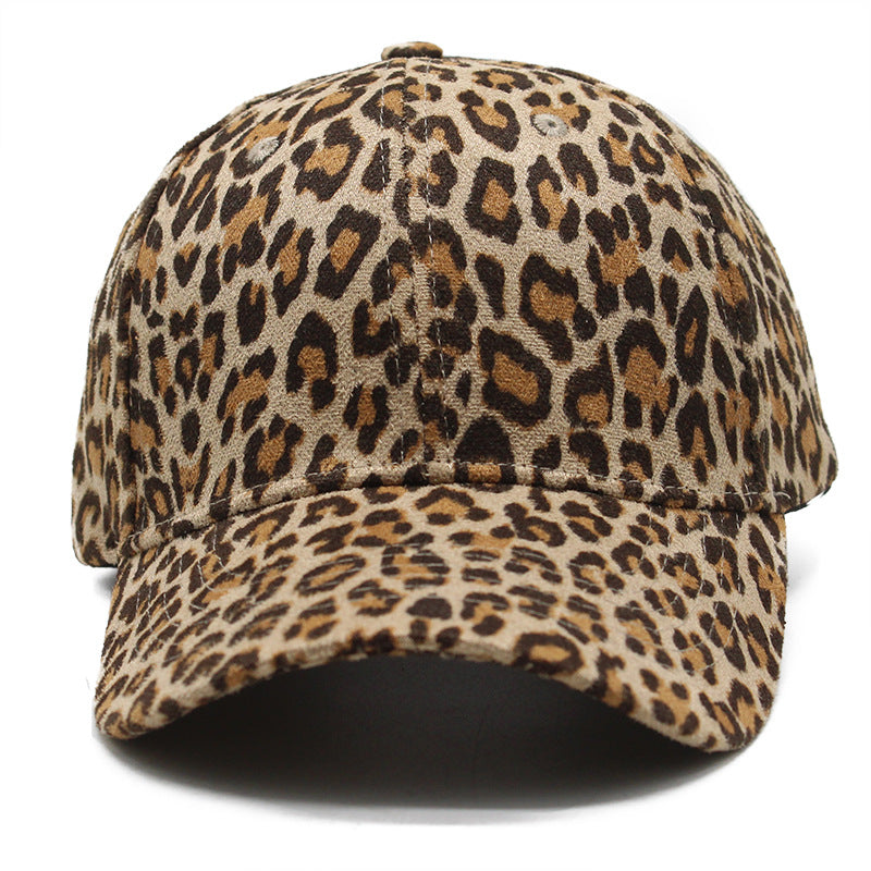 Venta al por mayor Gorra de béisbol con visera curva y estampado de leopardo de algodón