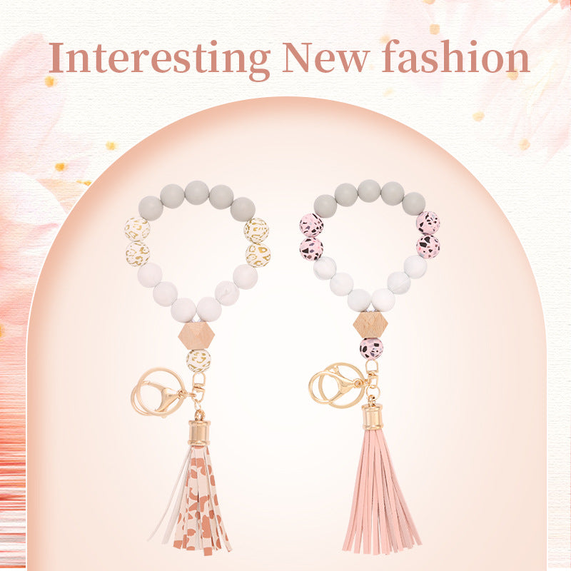 Llavero De Muñeca De Cuentas De Silicona al por mayor