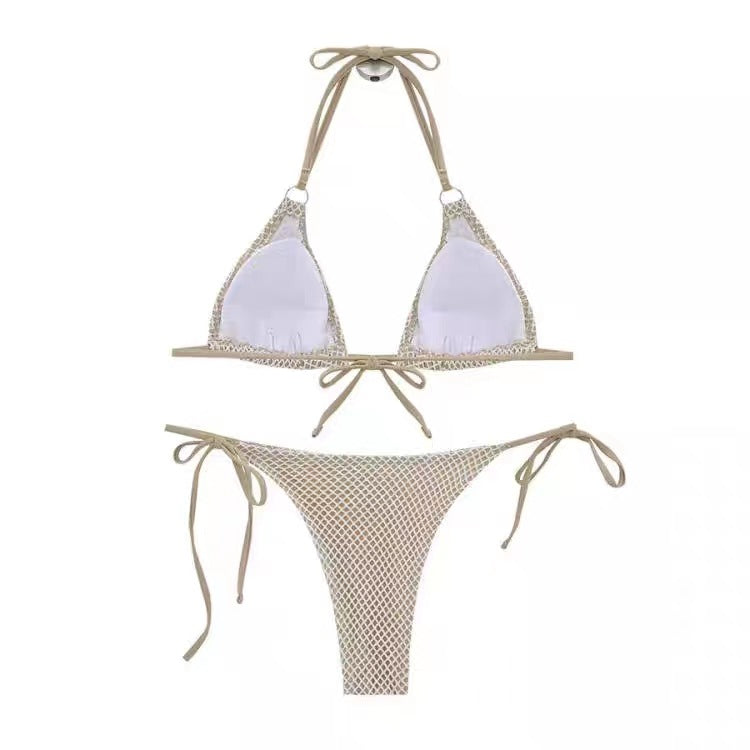 Wholesale Solid Color Split Polyester Swimwear