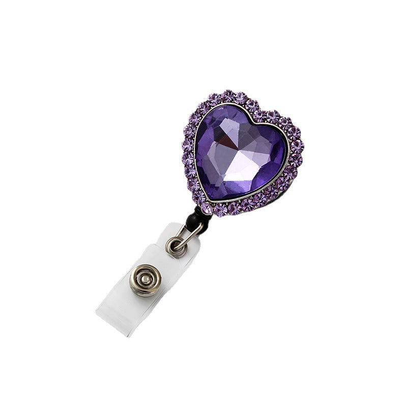 Wholesale Heart-shaped Diamond Telescopic Alloy Keychain