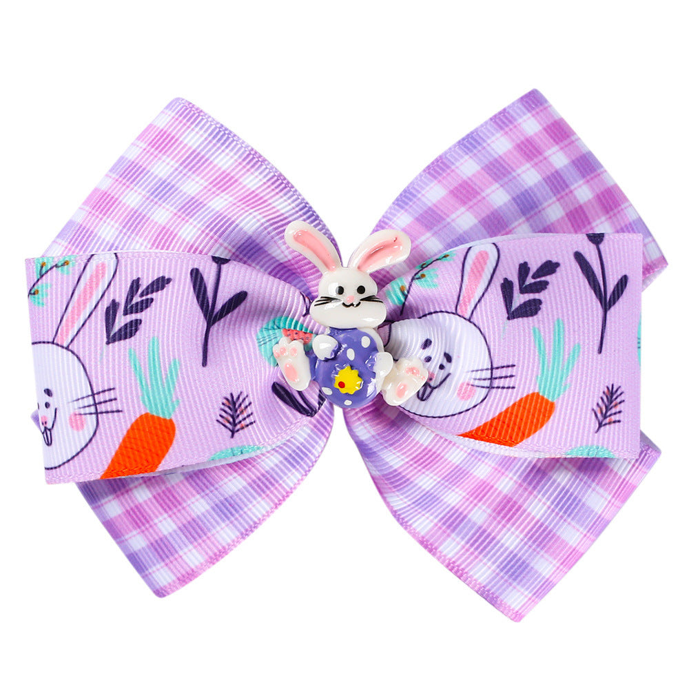 Wholesale Easter Cute Bows Cloth Hair Clips