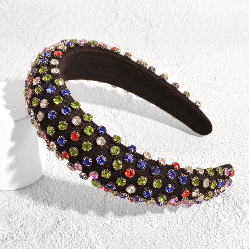 Diadema de esponja de diamante completo de diamantes de imitación barrocos al por mayor