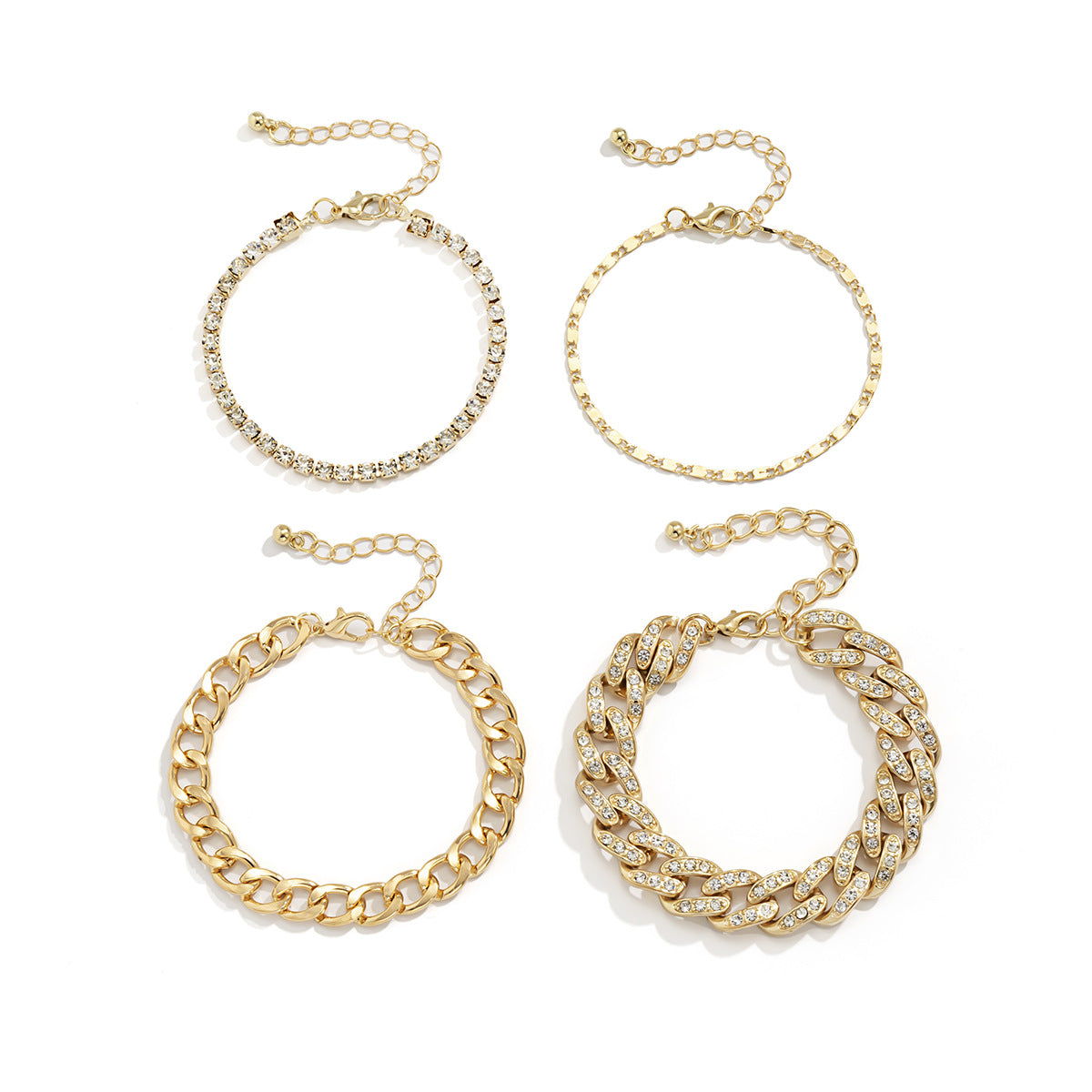 Juego de pulseras en capas de metal con hueso de serpiente salvaje al por mayor