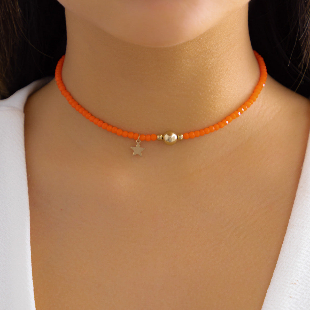 Wholesale Crystal Star Resin Necklace