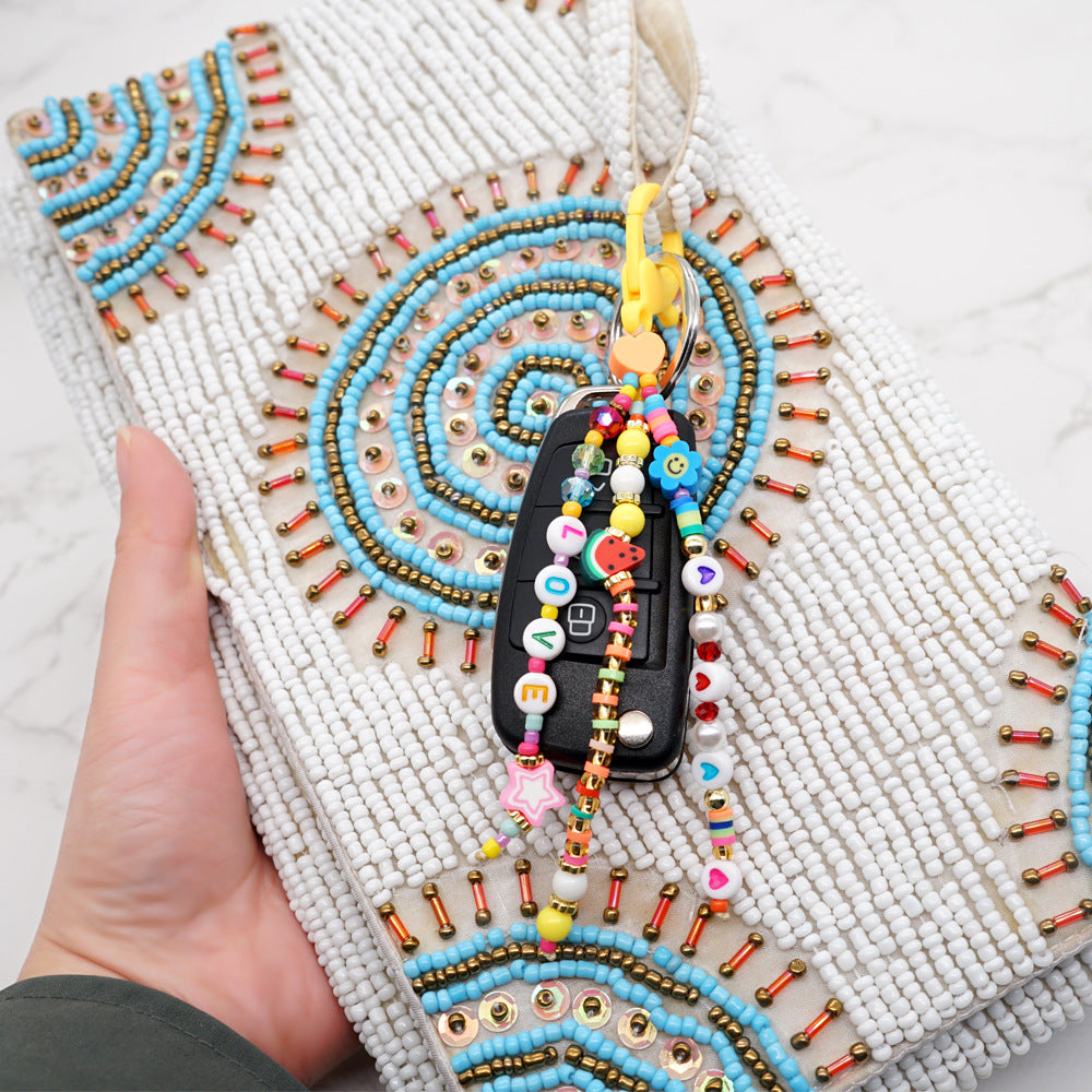 Wholesale Beaded Clay Keychain