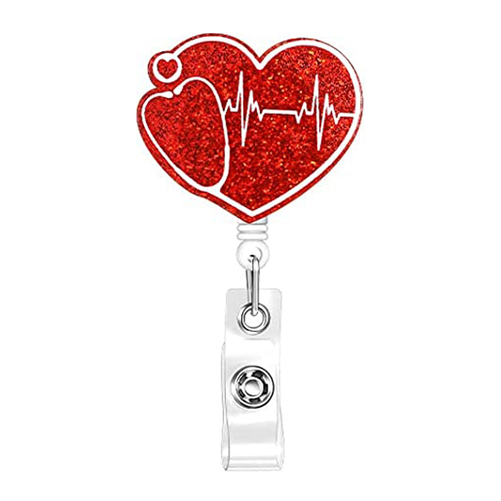 Wholesale Badge Reels Glitter Acrylic Doctor Nurse Rainbow Retractable Keychain