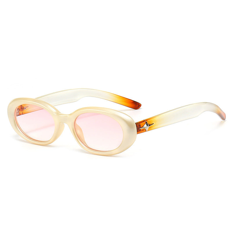 PC al por mayor Marco pequeño gafas de sol ovaladas