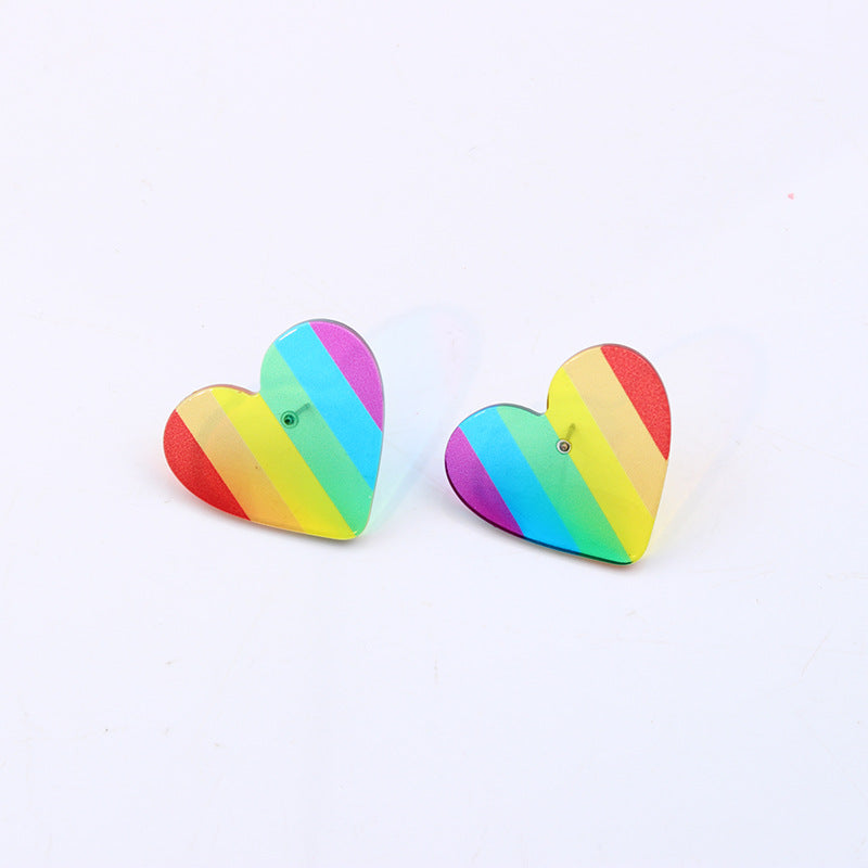 Wholesale Rainbow Gay Alloy Ear Studs