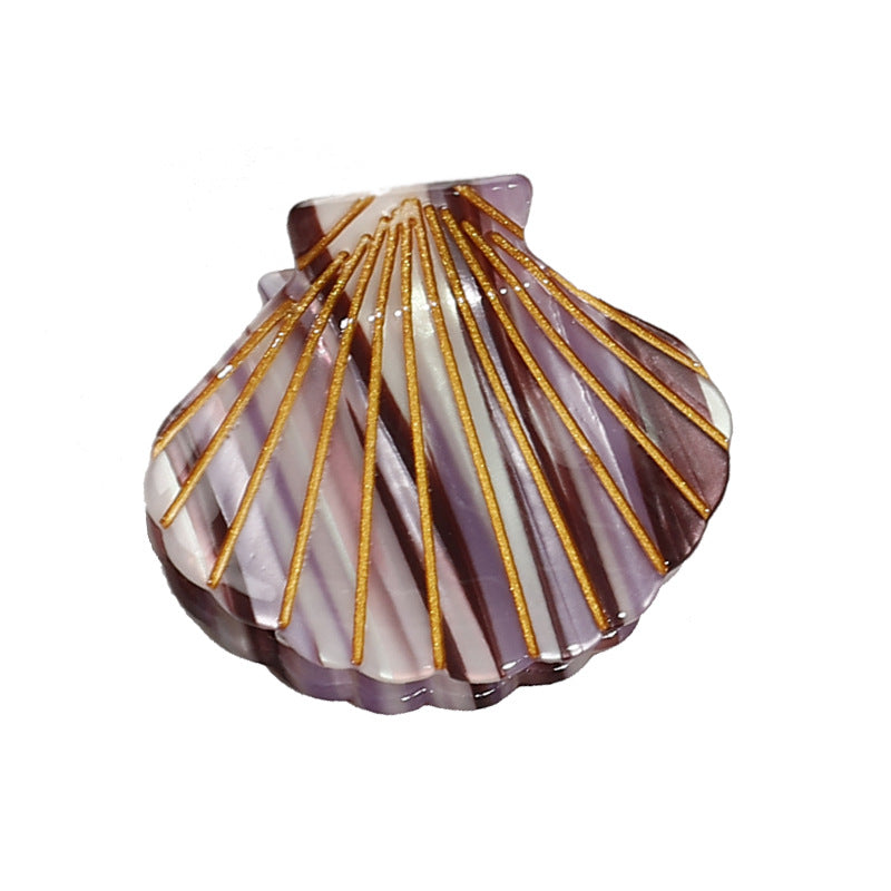 Wholesale Color Striped Acrylic Shell Hair Clips