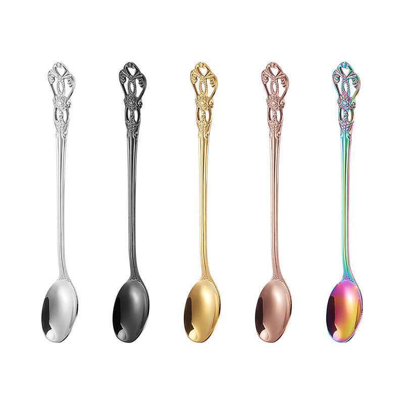 Wholesale Stainless Steel Long Handle Hollow Stirring Spoon