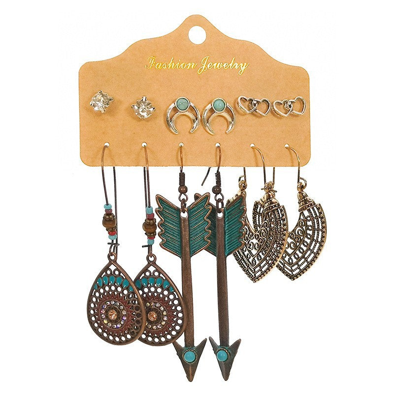 Wholesale Vintage Ethnic Set of 6 Alloy Earrings