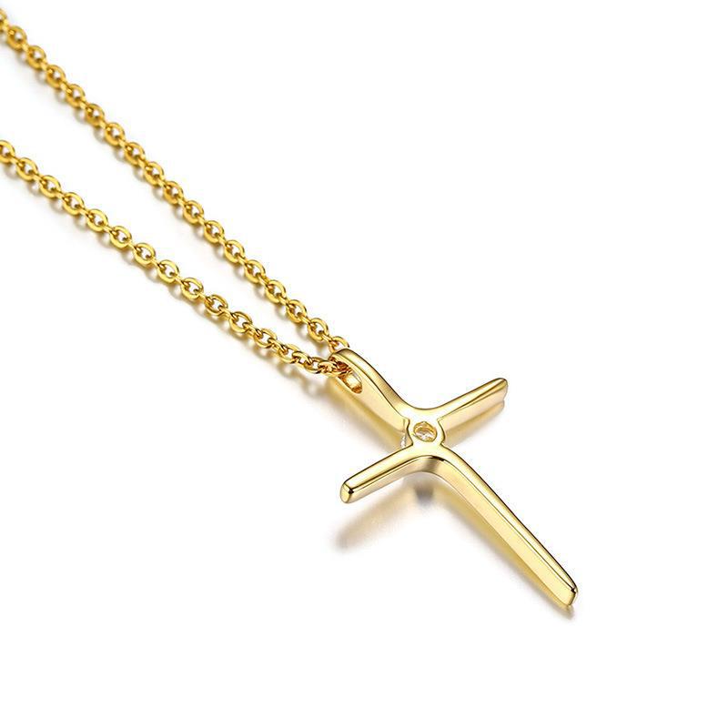 Wholesale Titanium Steel Creative Cross Necklace