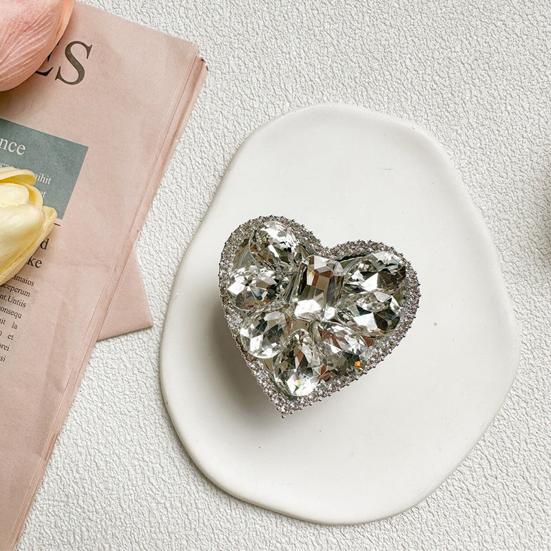 Wholesale Alloy Rhinestone Heart Phone Airbag Holder
